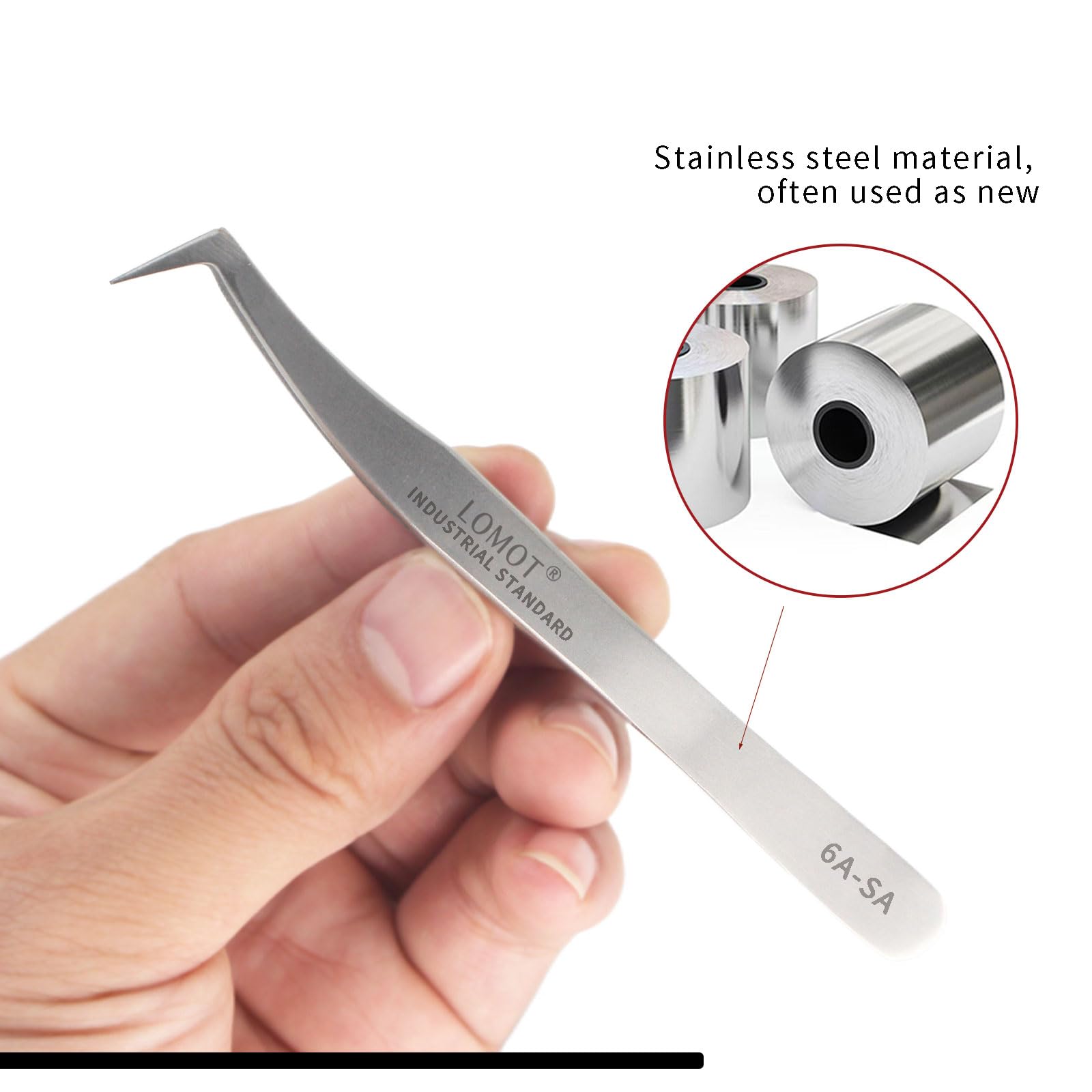 Amazon | LOMOT ピンセット 非磁性 ステンレス 精密 直角 ピンセット